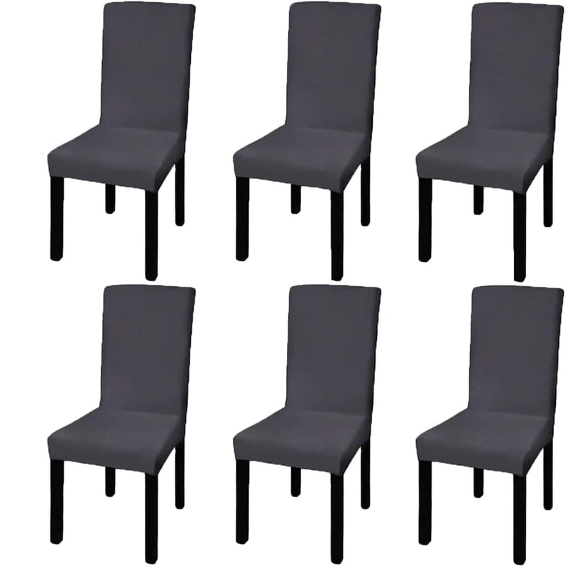 Huse de scaun elastice drepte, 6 buc., antracit