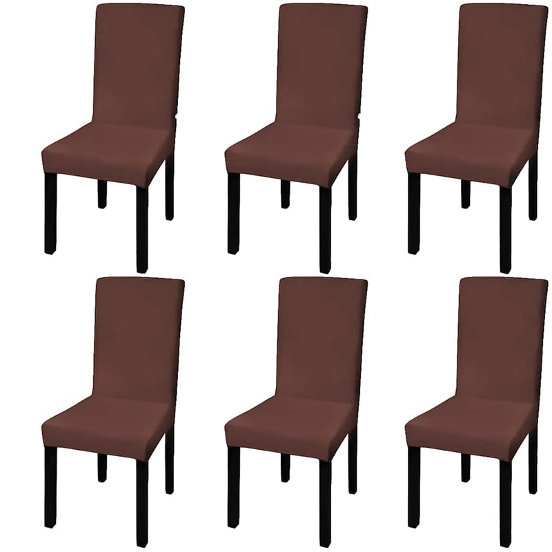 Huse de scaun elastice drepte, 6 buc., maro