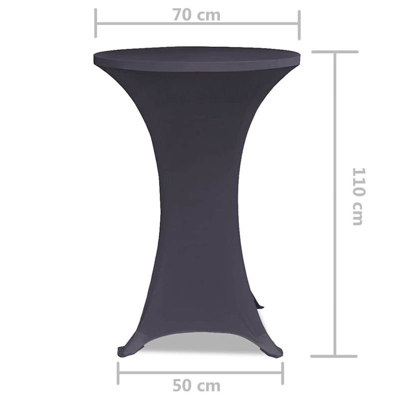 Husă elastică pentru masă, 2 buc., antracit, 70 cm