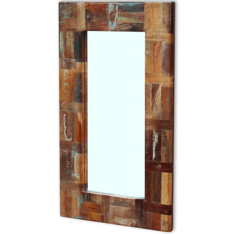 Oglindă, 80x50 cm, lemn masiv reciclat