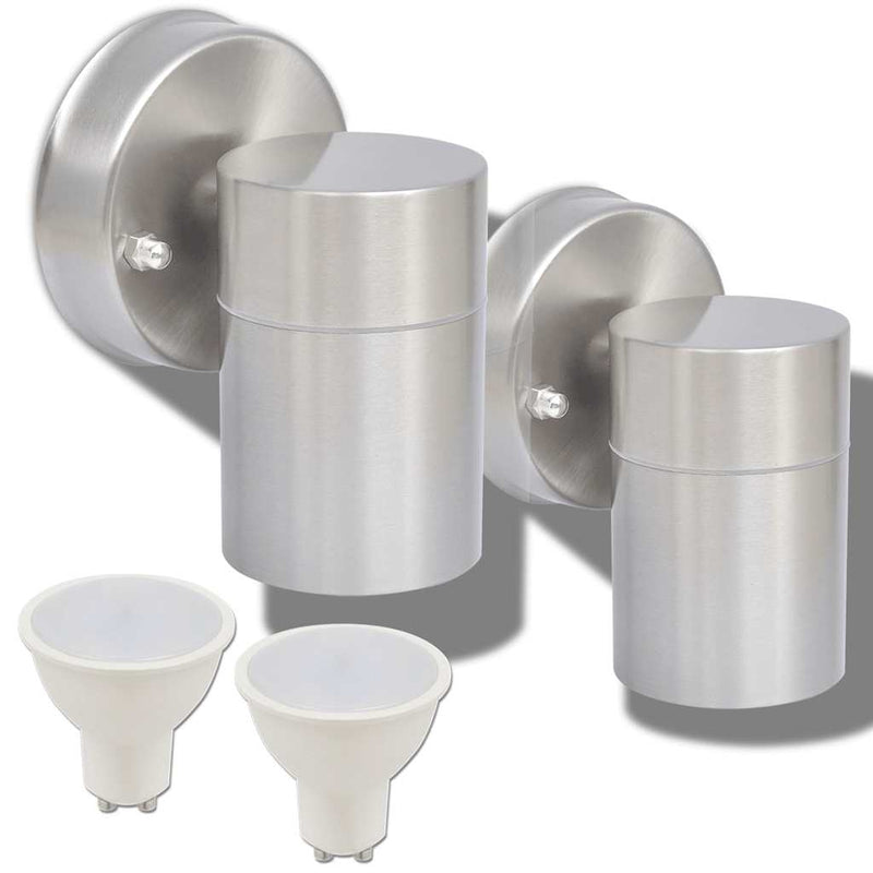 Corp iluminat LED perete exterior 2 buc, oțel inoxidabil, jos