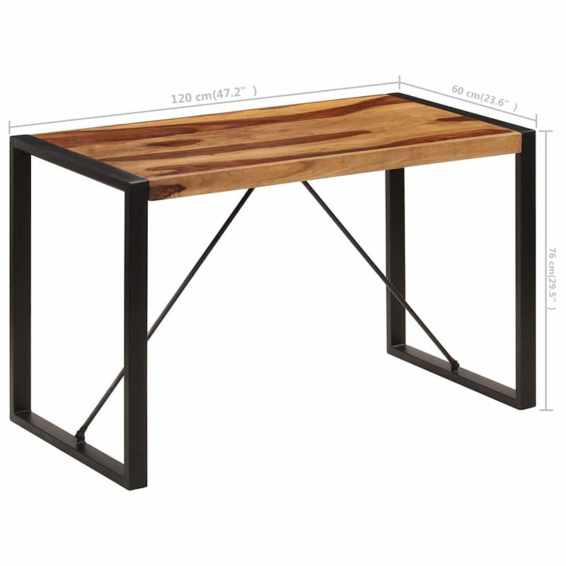Masă de bucătărie, 120 x 60 x 76 cm, lemn masiv de acacia