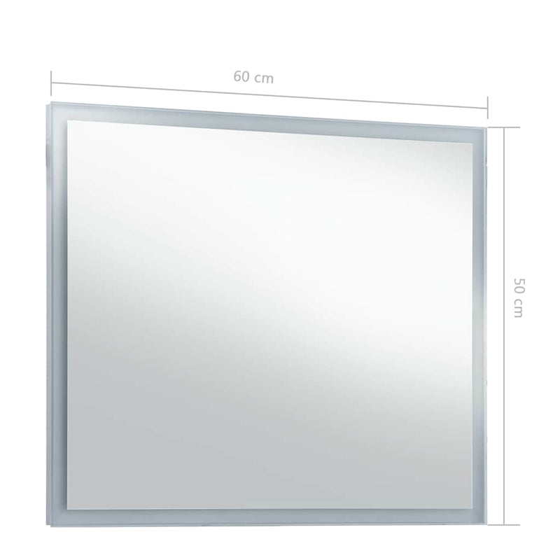 Oglindă cu LED de perete pentru baie, 60 x 50 cm
