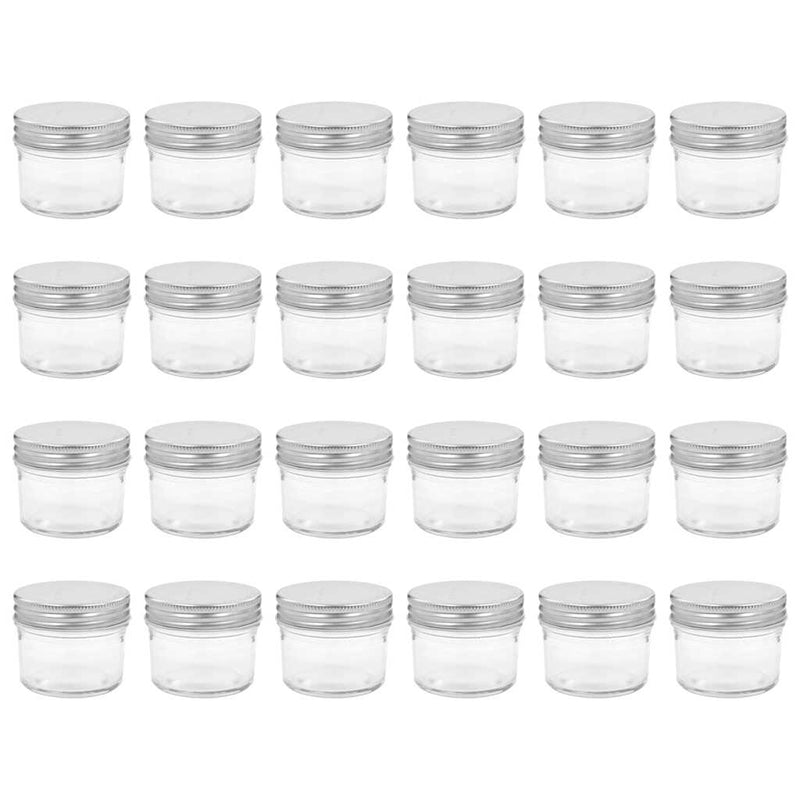 Borcane din sticlă pentru gem cu capac argintiu 24 buc. 110 ml