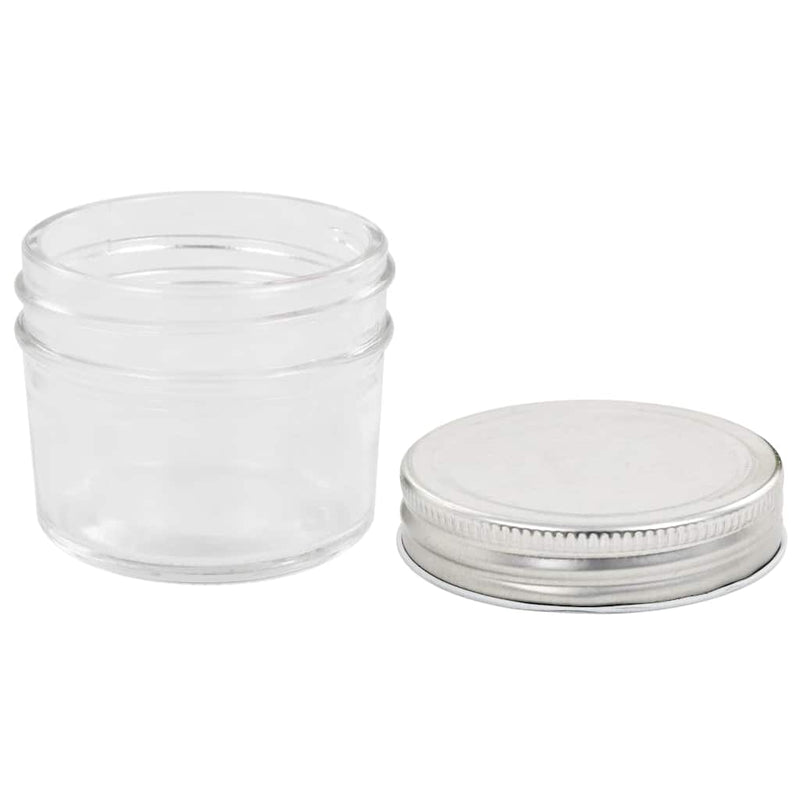 Borcane din sticlă pentru gem cu capac argintiu 24 buc. 110 ml