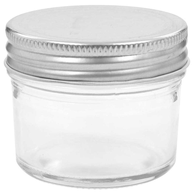 Borcane din sticlă pentru gem, capace argintii, 96 buc, 110 ml