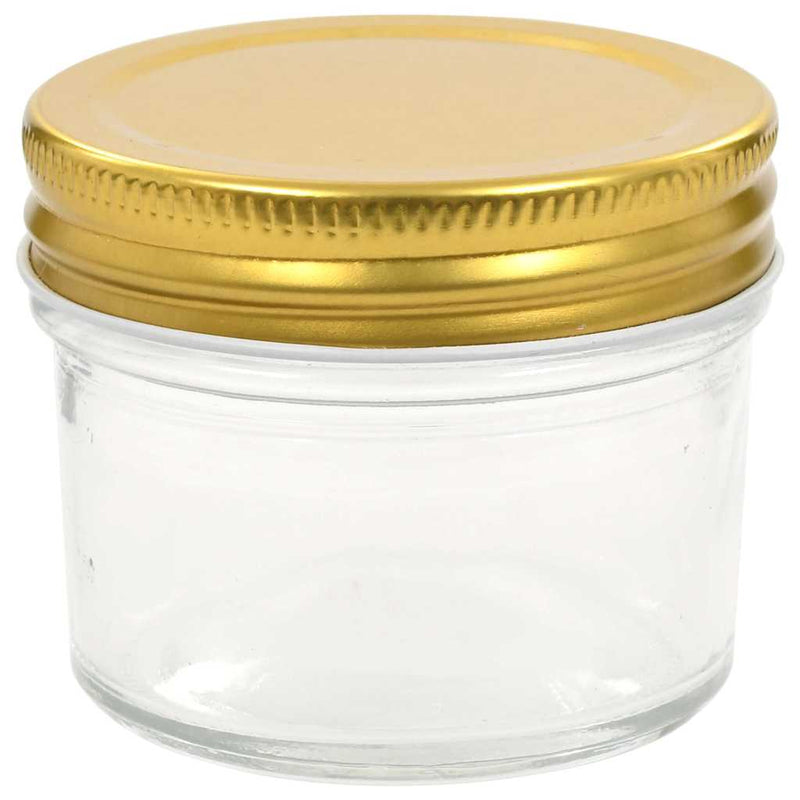 Borcane din sticlă pentru gem cu capac auriu 24 buc. 110 ml