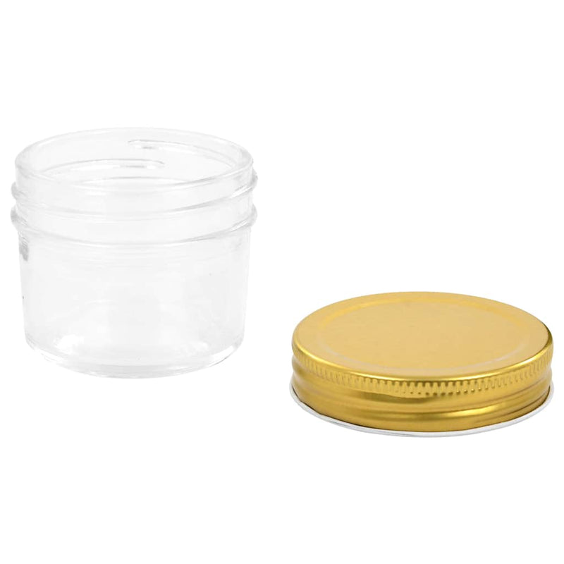 Borcane din sticlă pentru gem cu capac auriu 24 buc. 110 ml