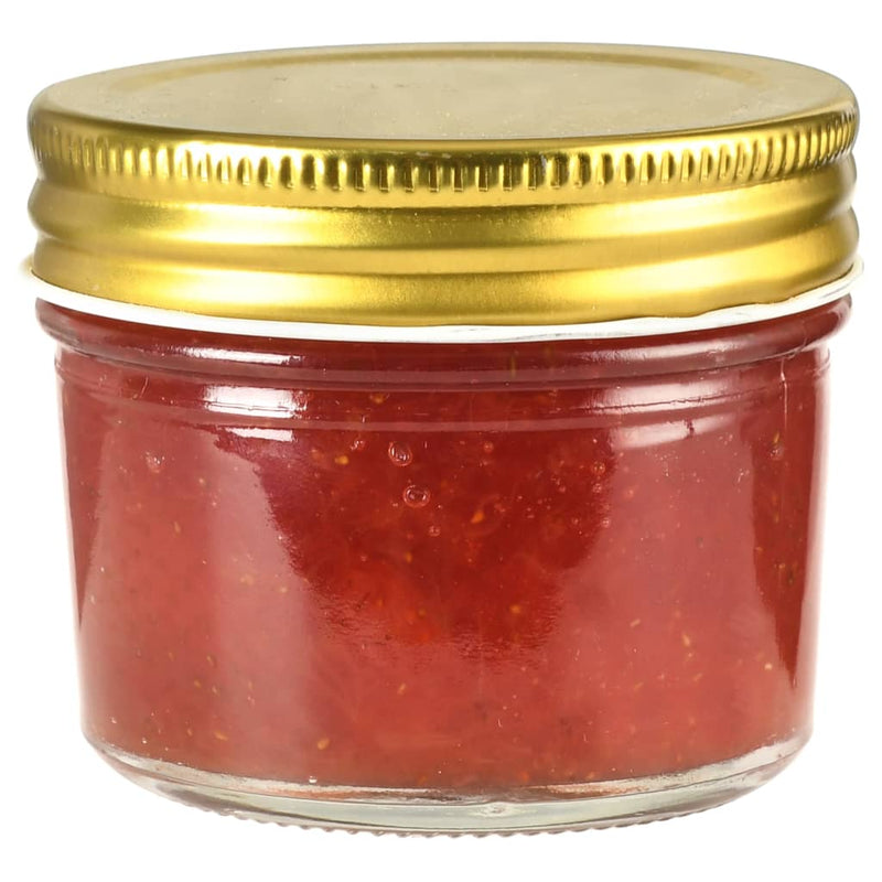 Borcane din sticlă pentru gem, capace aurii, 48 buc, 110 ml