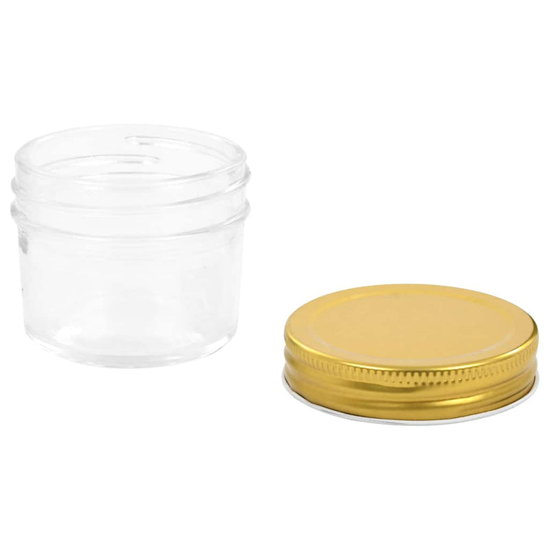 Borcane din sticlă pentru gem, capace aurii, 96 buc, 110 ml