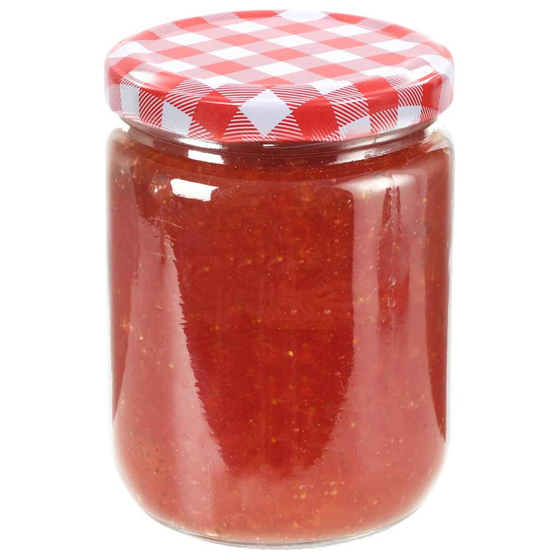Borcane de sticlă pentru gem capac alb și roșu, 48 buc, 230 ml