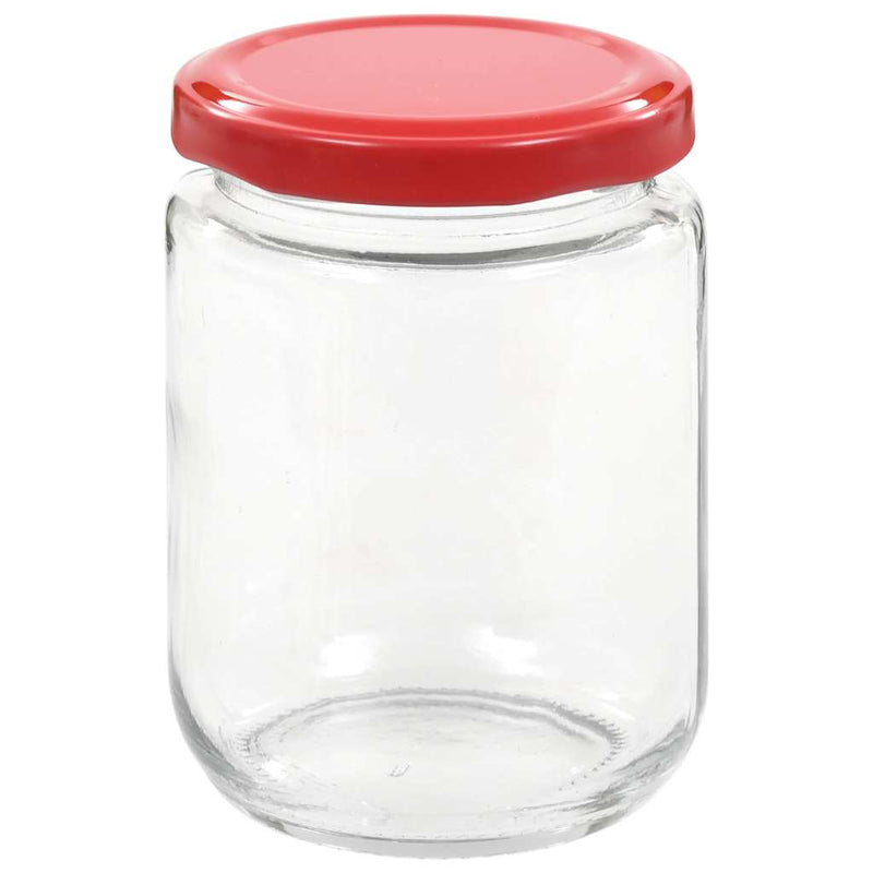 Borcane din sticlă pentru gem, capac roșu, 48 buc., 230 ml