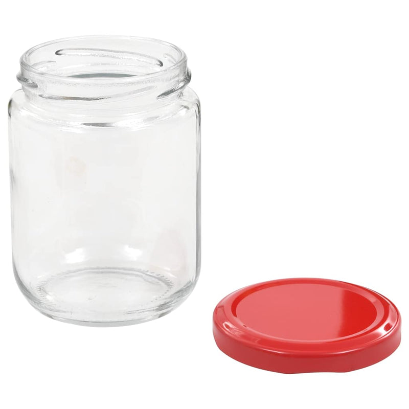Borcane din sticlă pentru gem, capace roșii, 96 buc., 230 ml