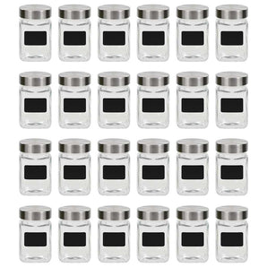 Borcane de depozitare cu etichetă, 24 buc., 300 ml