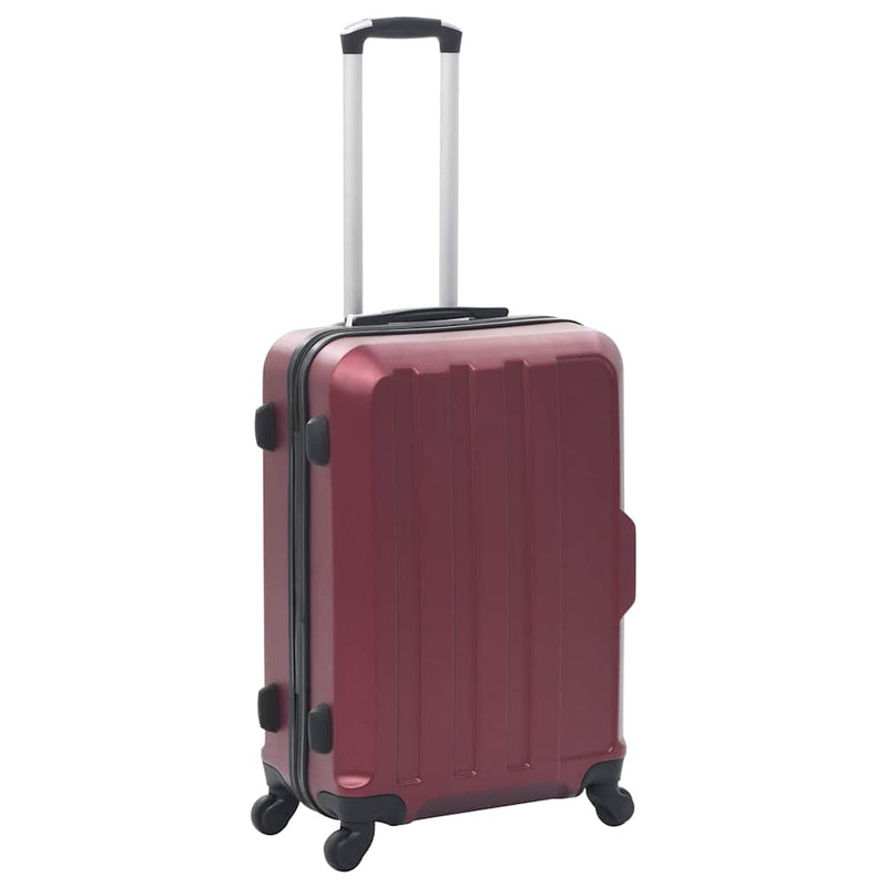 Set valize cu carcasă rigidă, 3 buc., roșu vin, ABS