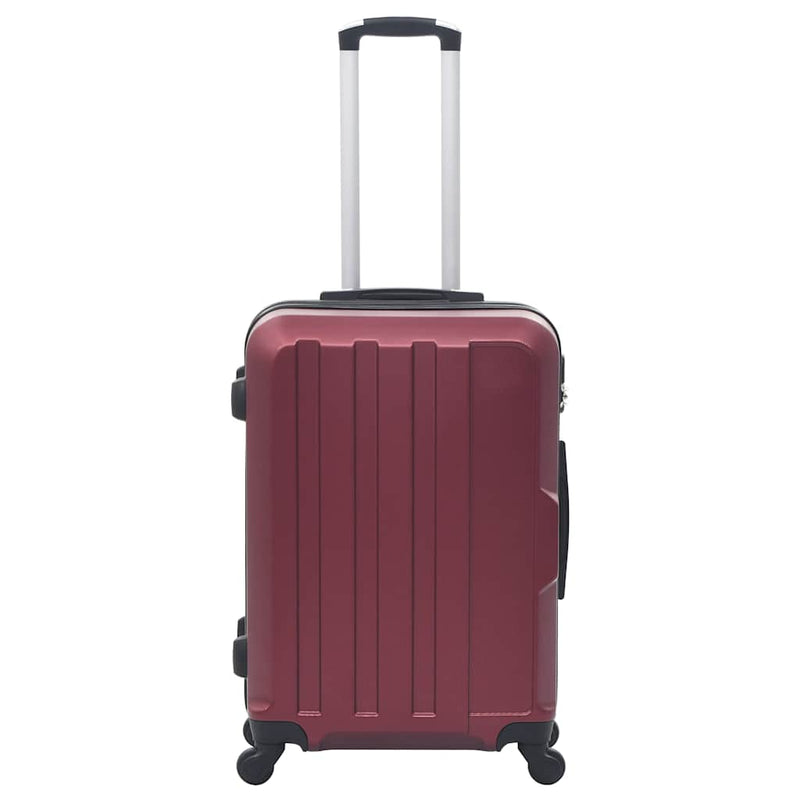 Set valize cu carcasă rigidă, 3 buc., roșu vin, ABS