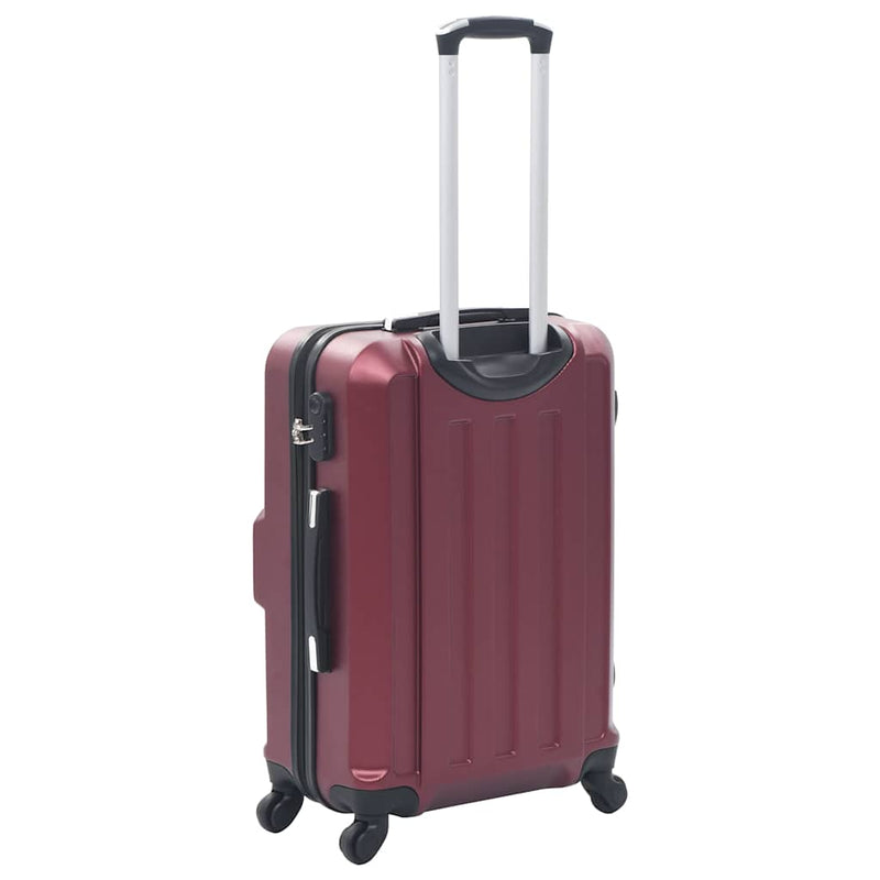 Set valize cu carcasă rigidă, 3 buc., roșu vin, ABS