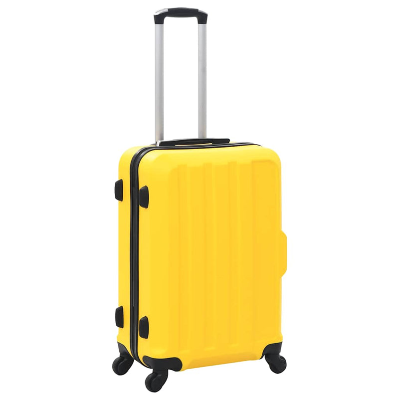 Set valize carcasă rigidă, 3 buc., galben, ABS