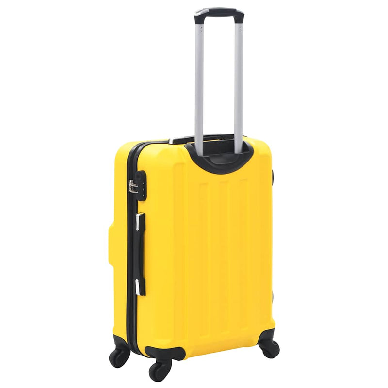 Set valize carcasă rigidă, 3 buc., galben, ABS