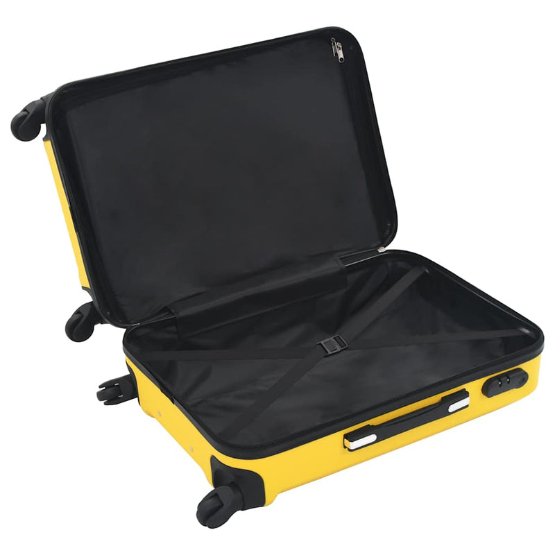 Set valize carcasă rigidă, 3 buc., galben, ABS