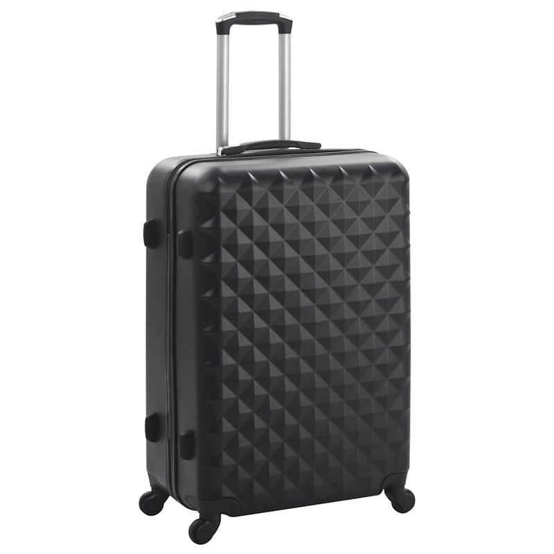 Set valiză carcasă rigidă, 3 buc., negru, ABS