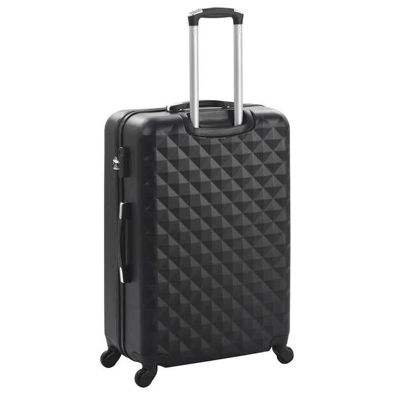 Set valiză carcasă rigidă, 3 buc., negru, ABS
