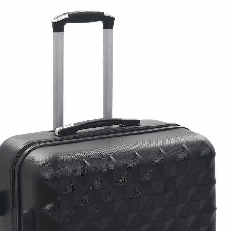 Set valiză carcasă rigidă, 3 buc., negru, ABS