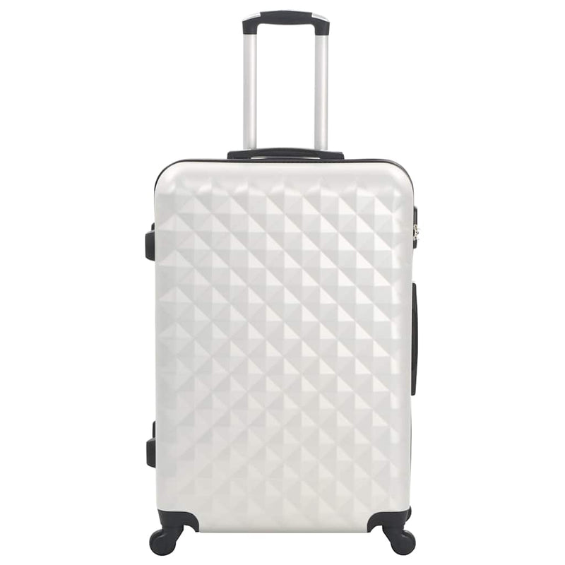 Set valiză carcasă rigidă, 3 buc., argintiu strălucitor, ABS
