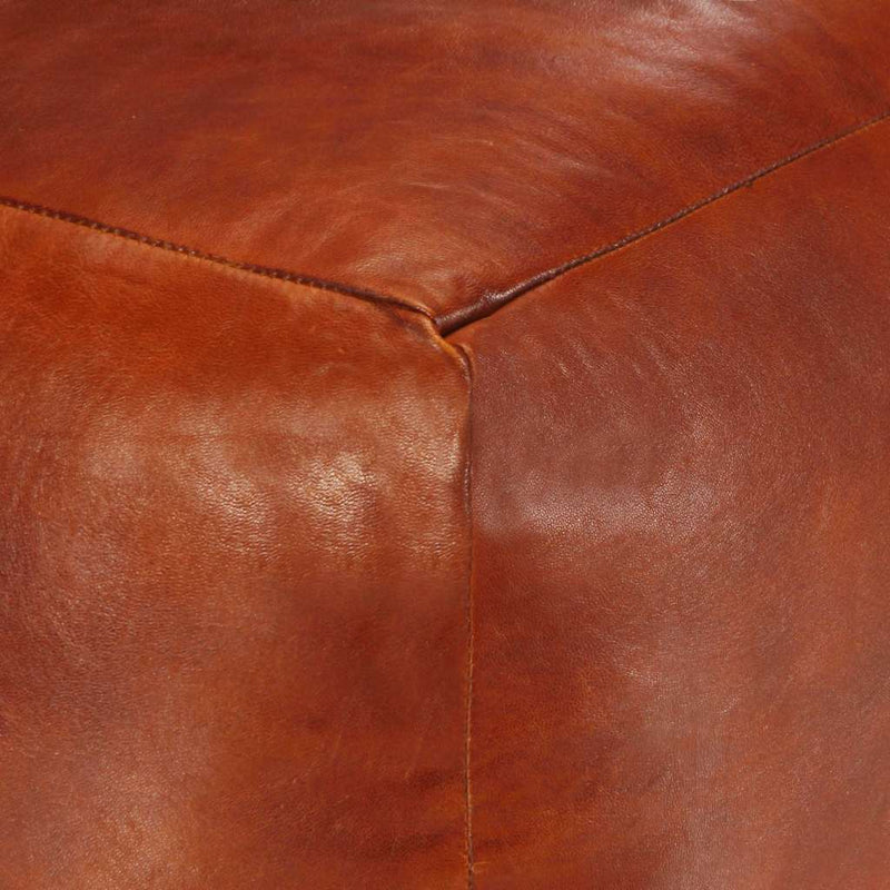 Taburet, cafeniu, 40x40x40 cm piele naturală de capră