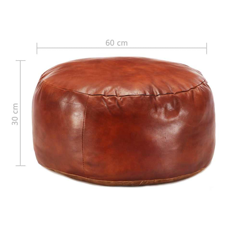 Taburet, cafeniu, 60 x 30 cm, piele naturală de capră
