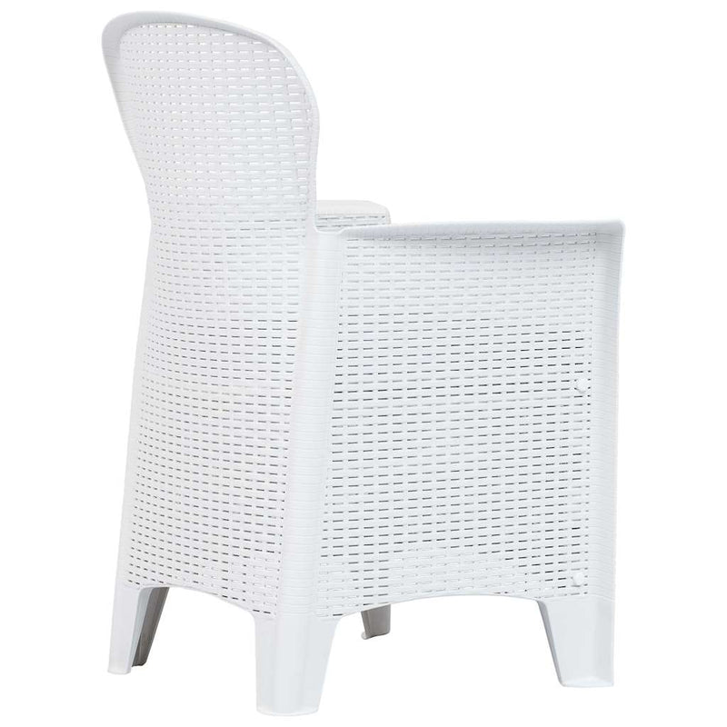 Set mobilier de exterior 5 piese alb plastic aspect ratan