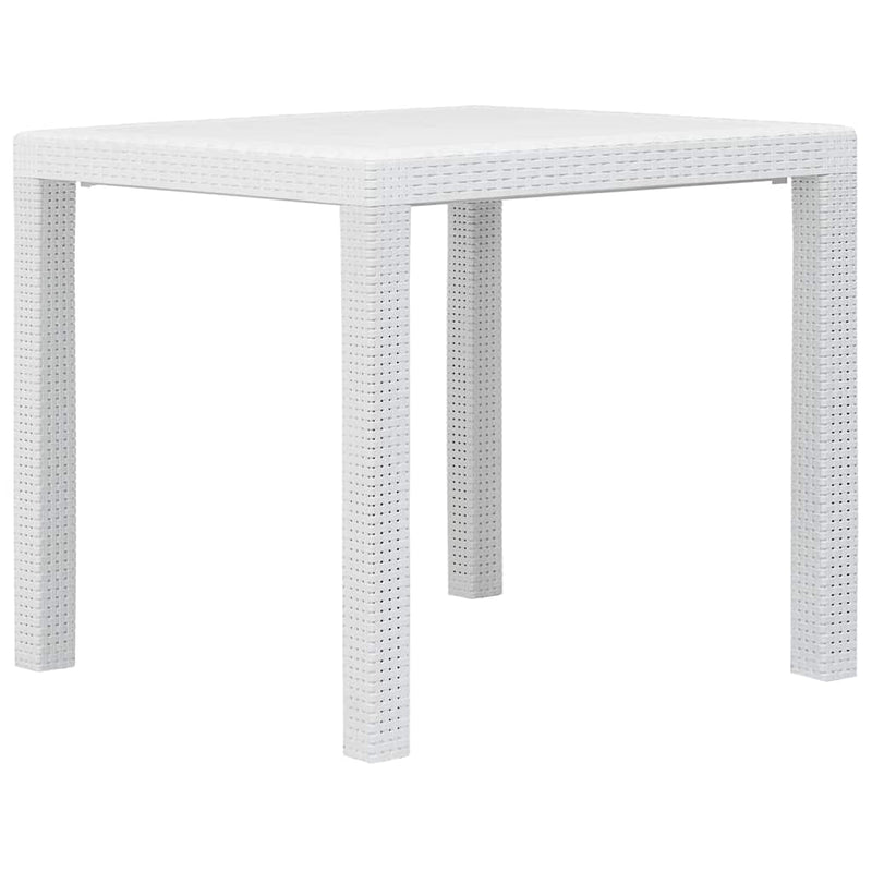 Set mobilier de exterior 5 piese alb plastic aspect ratan