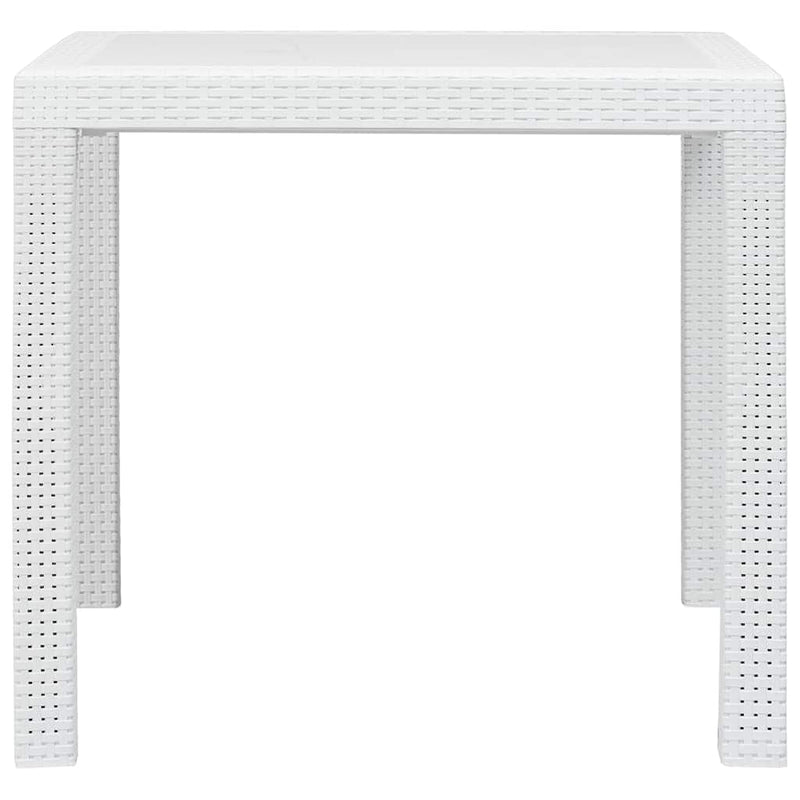 Set mobilier de exterior 5 piese alb plastic aspect ratan