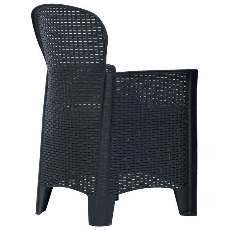 Set mobilier exterior, 5 piese, antracit, plastic, aspect ratan
