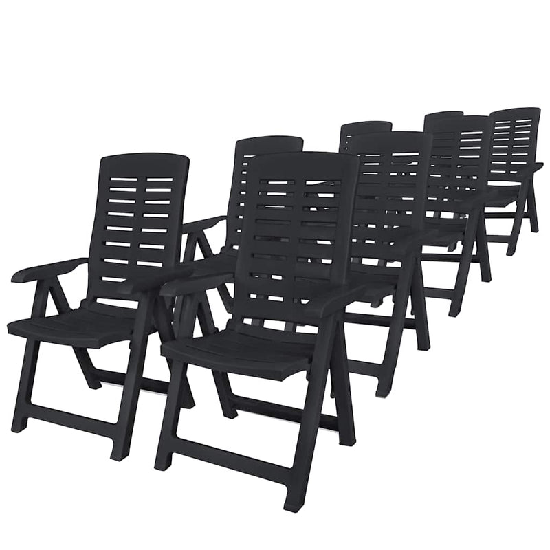 Set mobilier de exterior, 9 piese, antracit, plastic