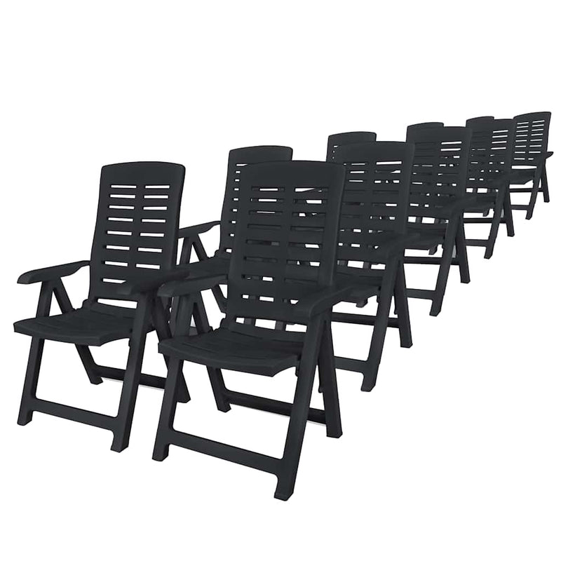 Set mobilier de exterior, 11 piese, antracit, plastic