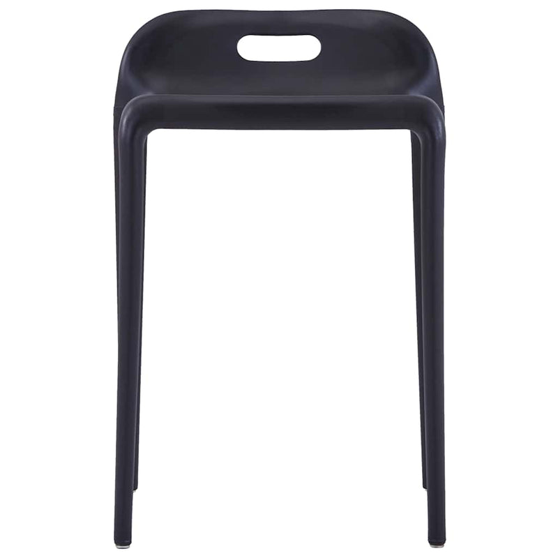 Scaune stivuibile 4 buc., negru, plastic