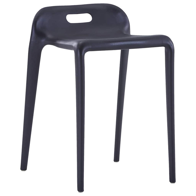 Scaune stivuibile 4 buc., negru, plastic