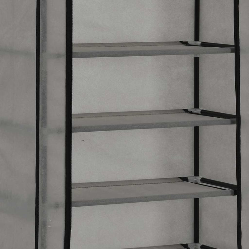 Pantofar cu husă, gri, 57 x 29 x 162 cm, material textil