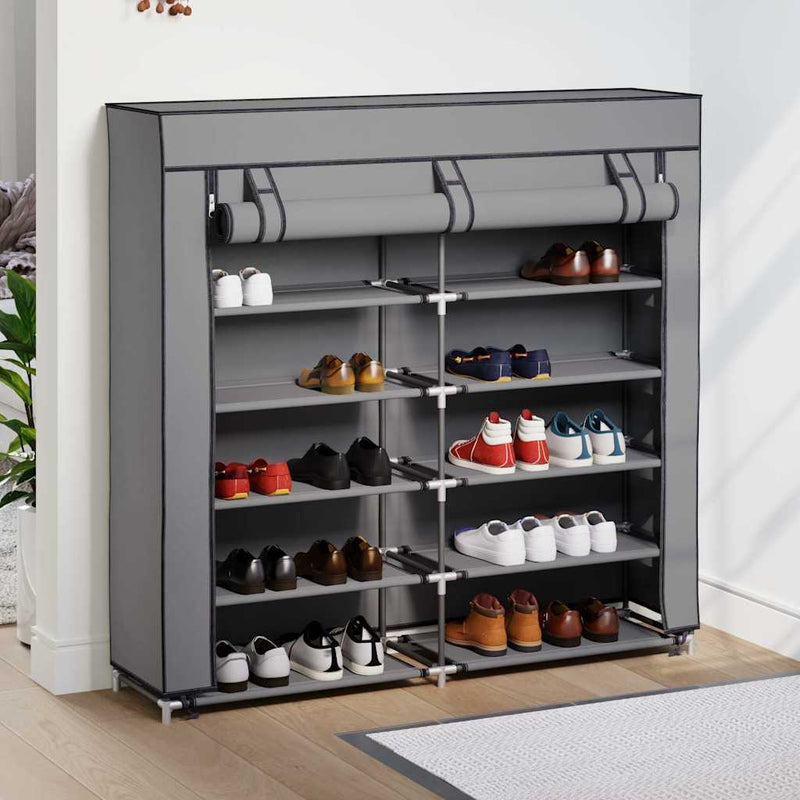 Pantofar cu husă, gri, 115x28x110 cm, material textil
