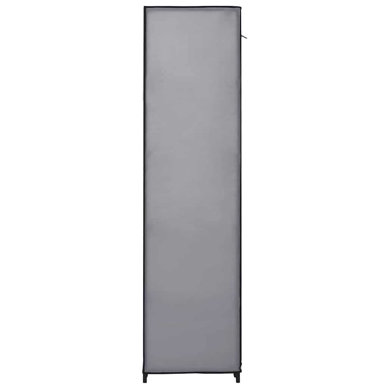 Șifonier cu bare și compartimente, gri, 150x45x176 cm, textil