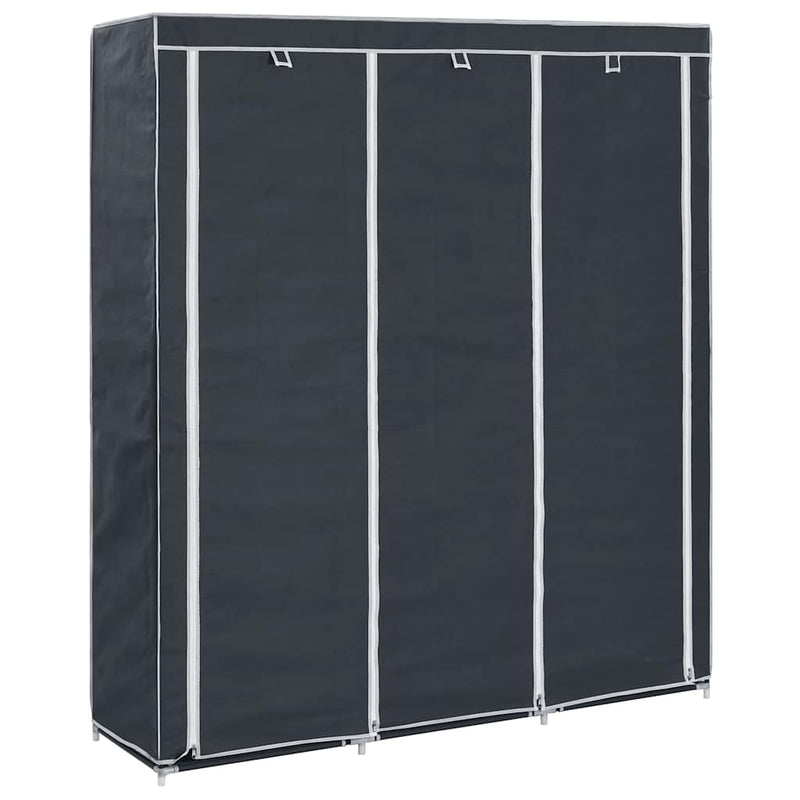 Dulap cu bare și compartimente, negru, 150x45x175 cm