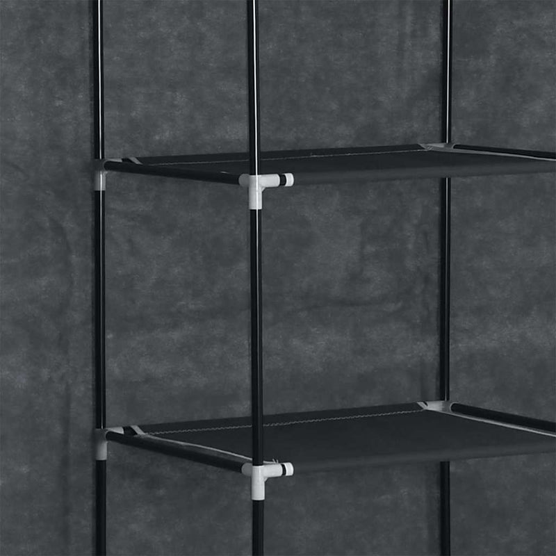 Dulap cu bare și compartimente, negru, 150x45x175 cm