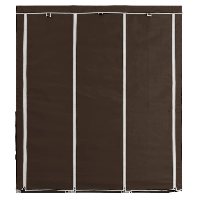 Dulap cu bare și compartimente, maro, 150x45x175 cm, textil