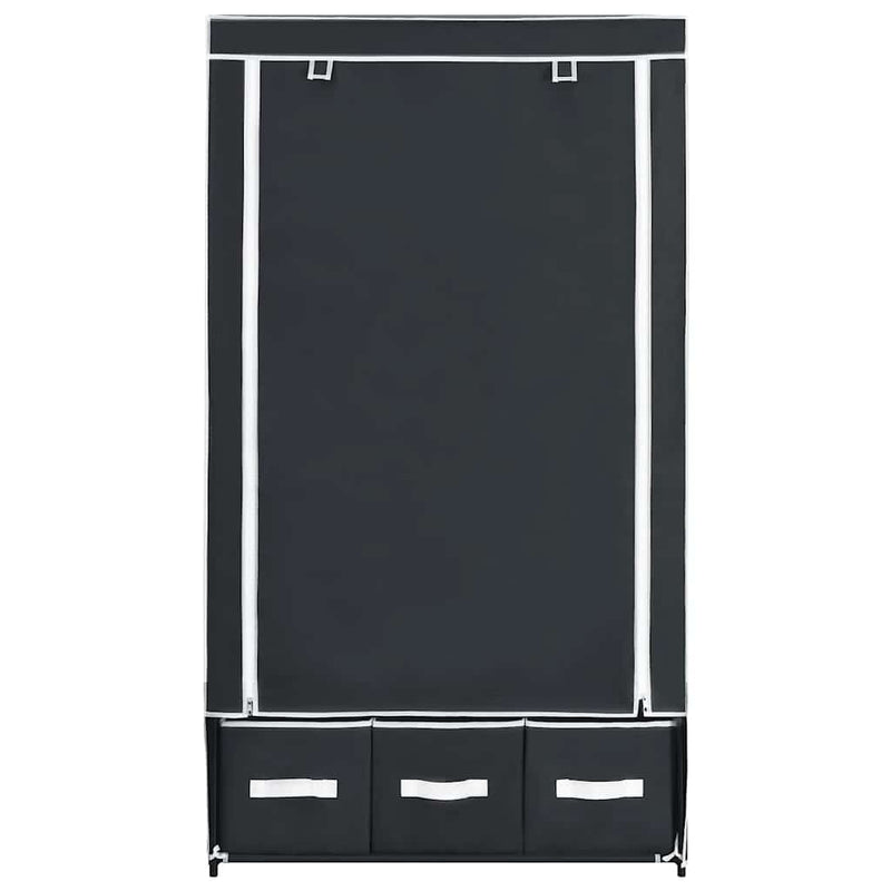 Șifonier, negru, 87 x 49 x 159 cm, material textil