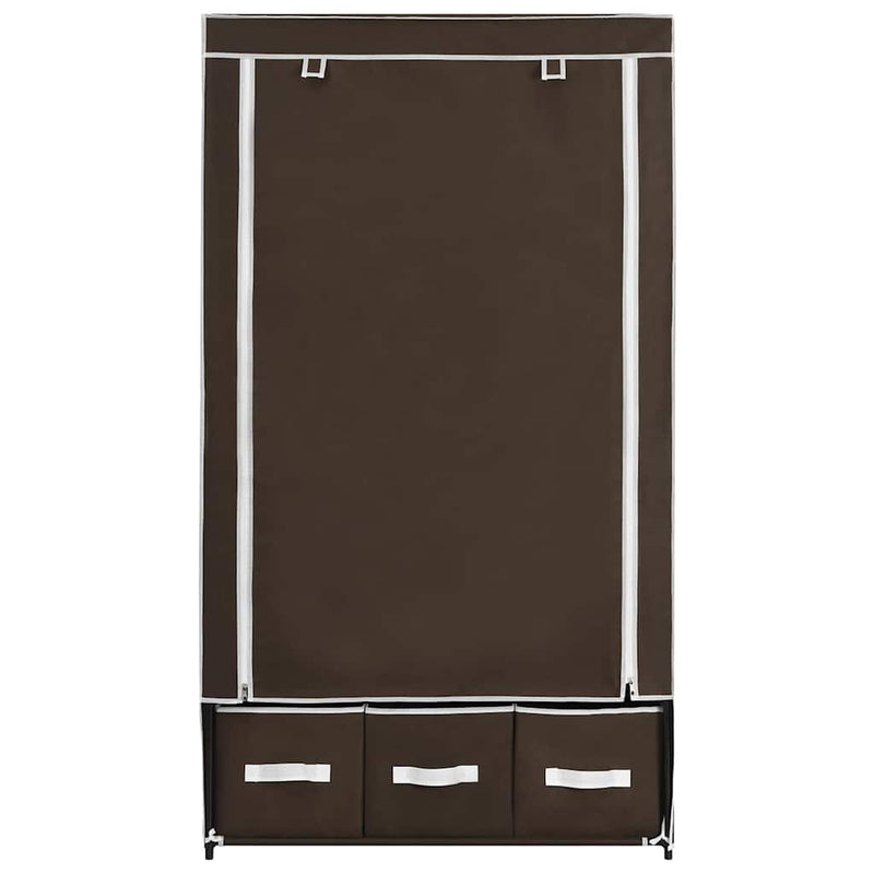 Șifonier, maro, 87 x 49 x 159 cm, material textil