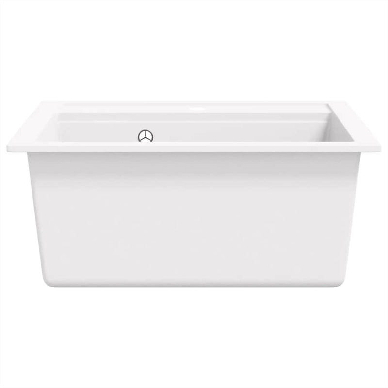 Chiuvetă de bucătărie din granit, alb, bazin unic