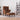 Fotoliu Chesterfield și taburet, maro, imitație piele întoarsă