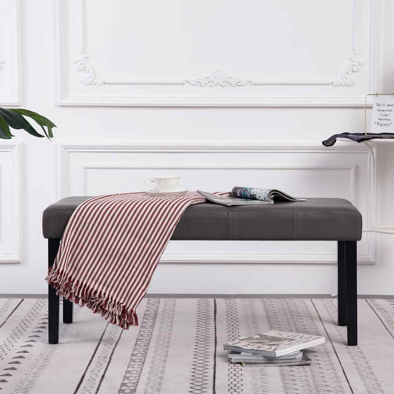 Bancă, gri, 106 cm, piele artificială