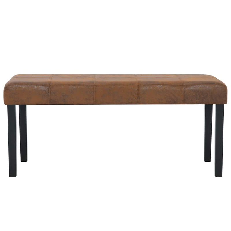 Bancă, maro, 106 cm, piele întoarsă ecologică
